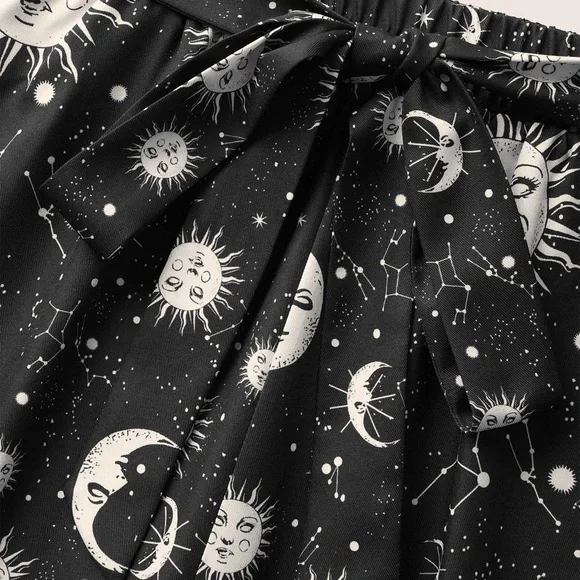 NWT-BloomChic Black Sun and Moon Wide-Leg Pants (plus size 26) - Picture 4 of 8